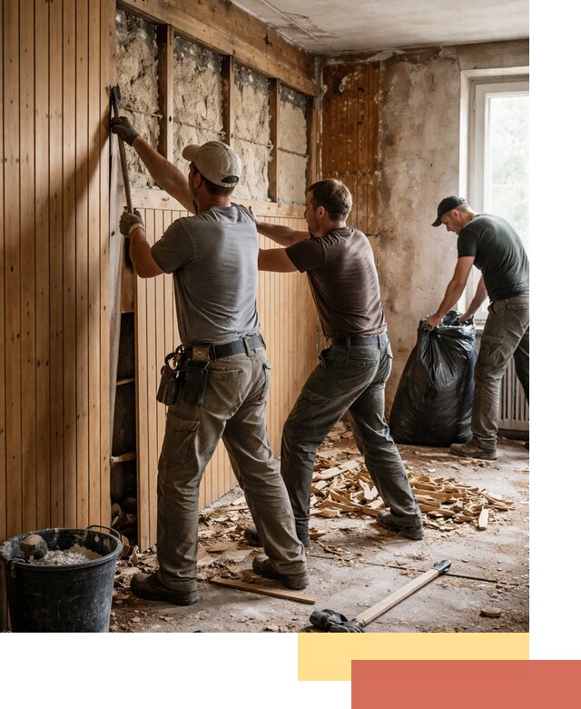 Демонтаж вагонки и вывоз материалов в Кинешме