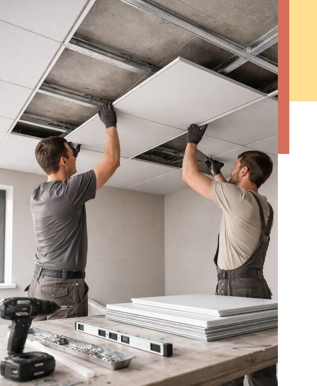 Монтаж кассетного потолка в Кинешме от 4548 руб/м2 — установка и сборка | ОТДЕЛОЧНИК-Кнш