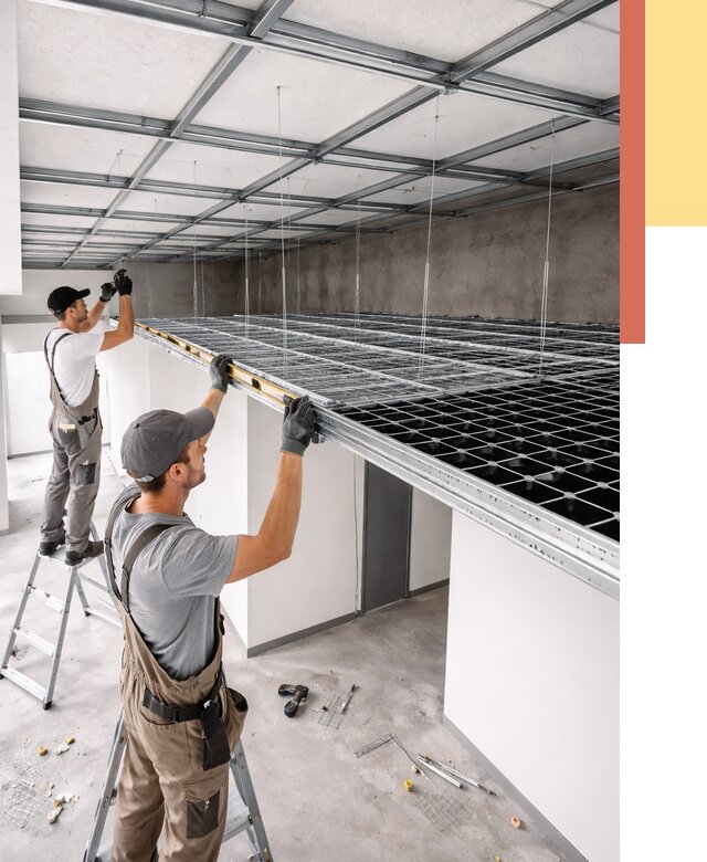 Монтаж потолка грильято в Кинешме от 455 руб./м² — быстрая сборка под ключ | ОТДЕЛОЧНИК-Кнш