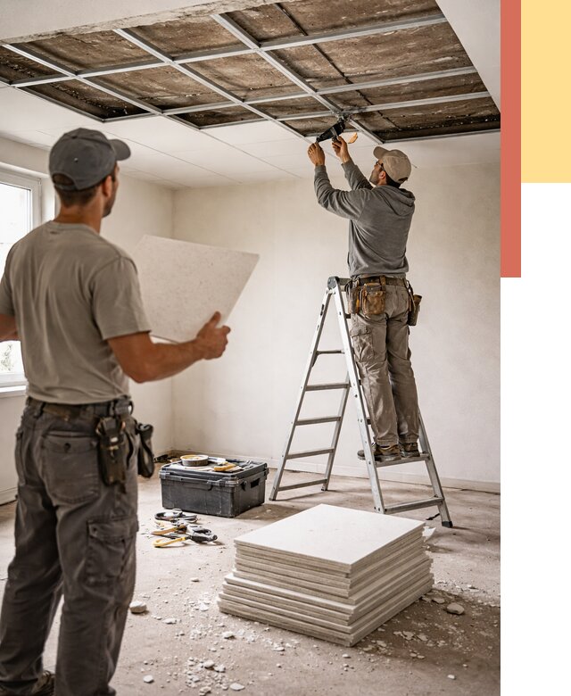 Замена плит подвесного потолка в Кинешме от 1769 руб. быстро и недорого | ОТДЕЛОЧНИК-Кнш