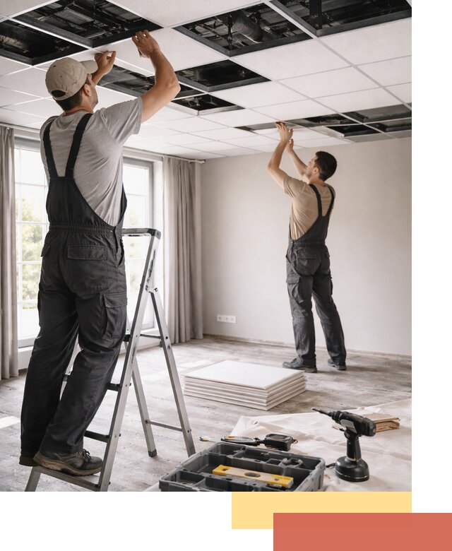 Замена плит подвесного потолка в Кинешме быстро и качественно