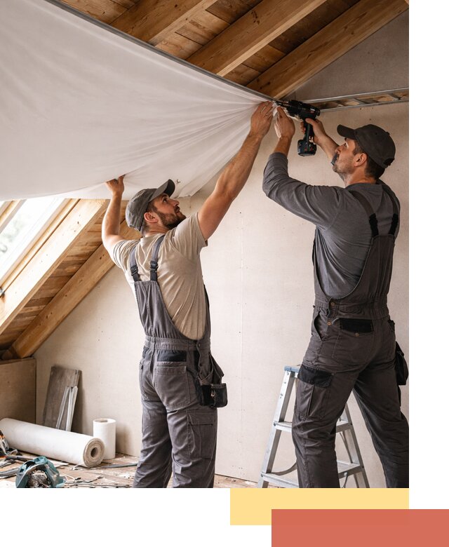 Монтаж натяжного потолка в мансарде в Кинешме