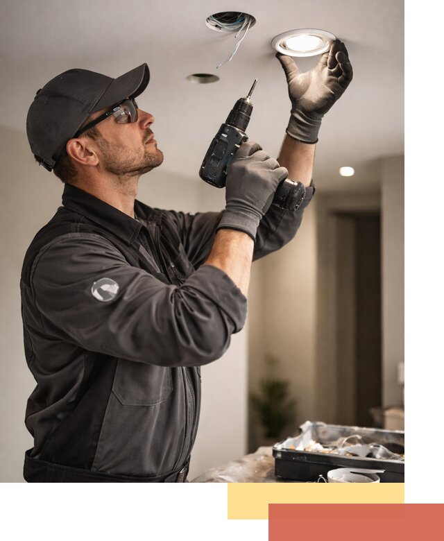 Установка точечных светильников в натяжной потолок в Кинешме