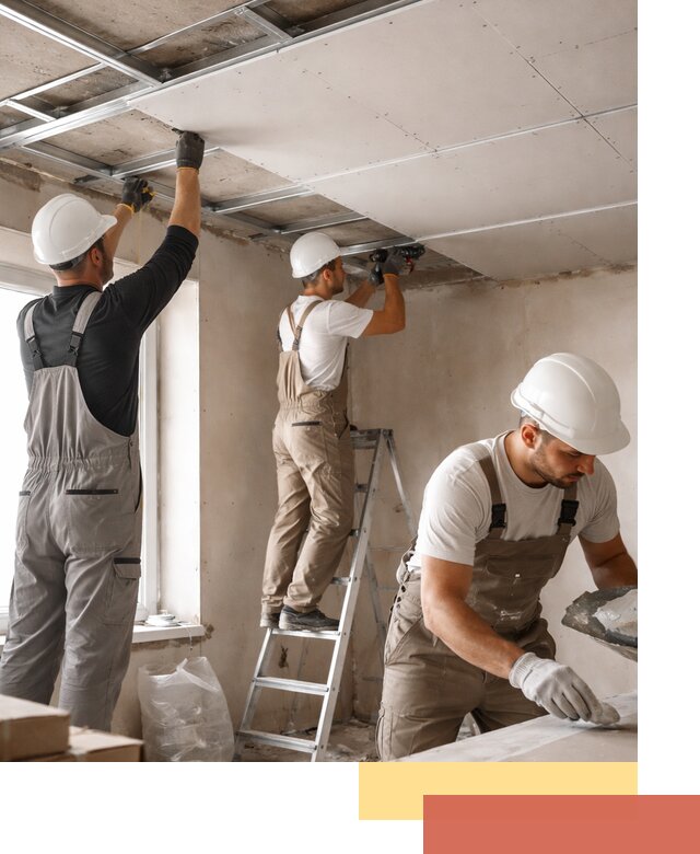 Одноуровневый потолок из гипсокартона в Кинешме — монтаж и отделка