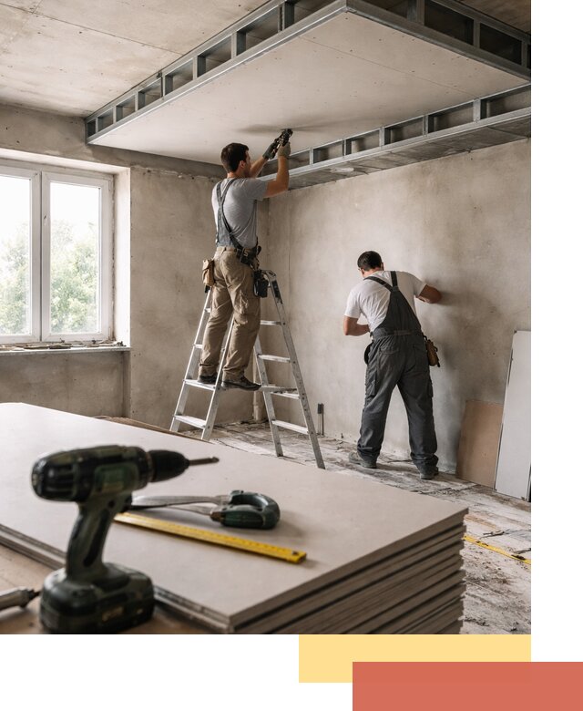 Двухуровневый потолок из гипсокартона в Кинешме