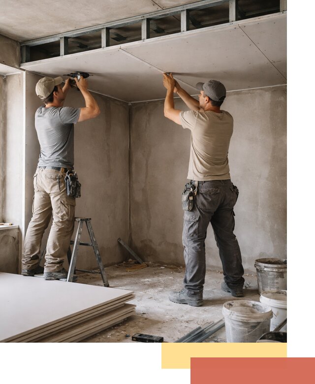 Короб из гипсокартона на потолке под ключ в Кинешме