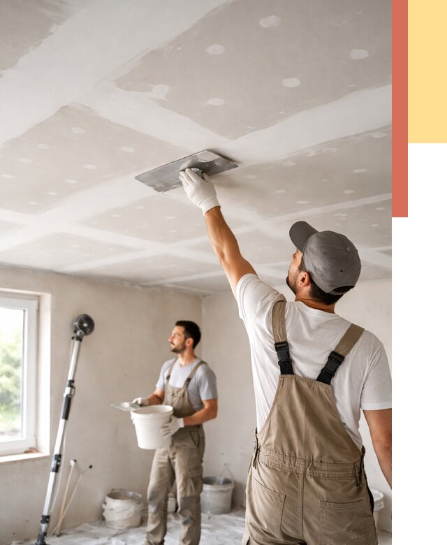 Шпаклевка потолка из гипсокартона в Кинешме от 3234 руб./м2 — услуги под ключ | ОТДЕЛОЧНИК-Кнш