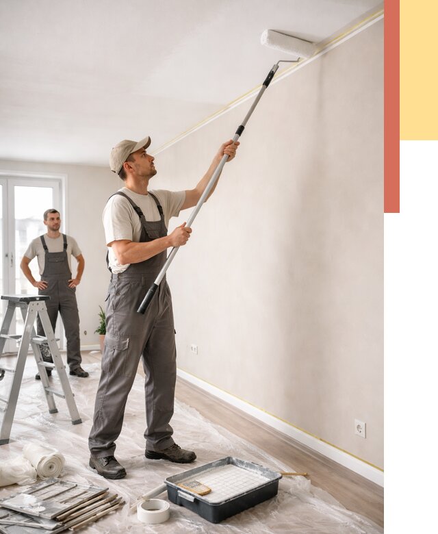 Покраска потолка из гипсокартона в Кинешме от 4548 руб./м2 — услуги под ключ | ОТДЕЛОЧНИК-Кнш