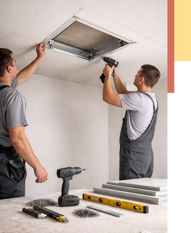 Установка люка в потолок ГКЛ в Кинешме от 2527 руб. под ключ | ОТДЕЛОЧНИК-Кнш