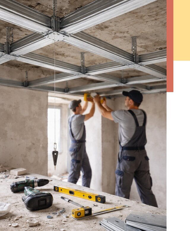 Монтаж каркаса потолка из профиля в Кинешме от 4548 руб. — услуги ОТДЕЛОЧНИК-Кнш