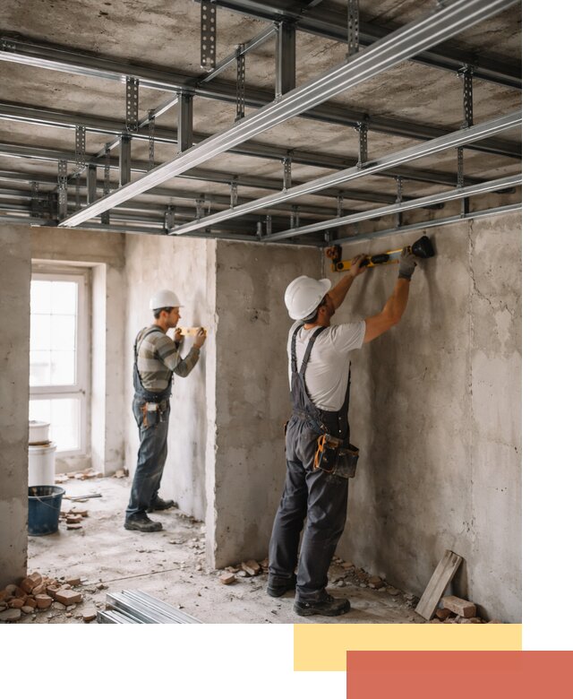 Монтаж каркаса потолка из профильного профиля в Кинешме