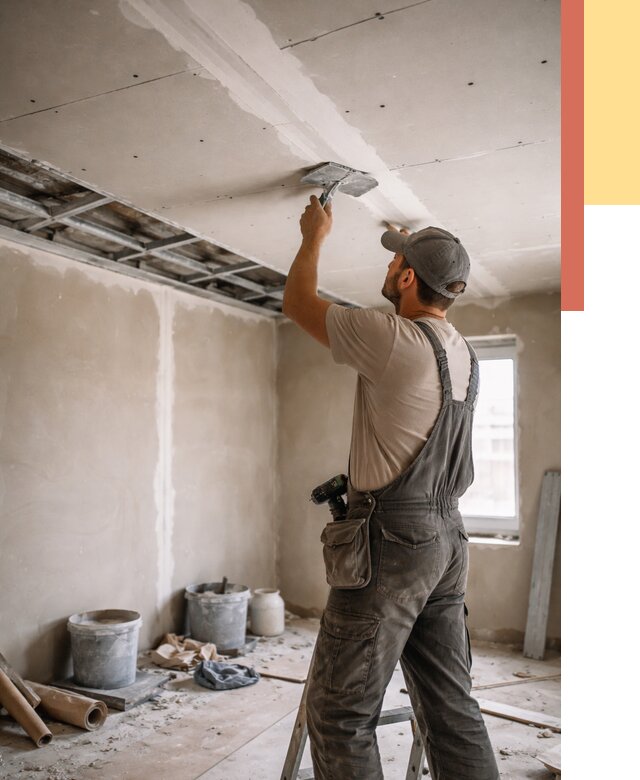 Ремонт потолка из гипсокартона в Кинешме от 657 руб./м² — быстро и недорого | ОТДЕЛОЧНИК-Кнш