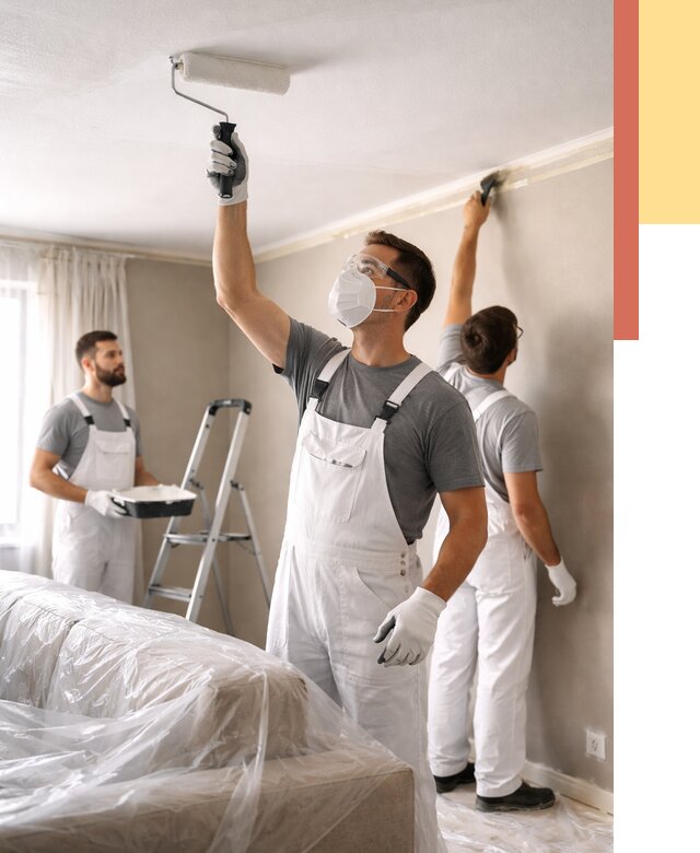 Покраска потолка водоэмельсионной краской в Кинешме от 2224 руб/м² — услуги под ключ | ОТДЕЛОЧНИК-Кнш