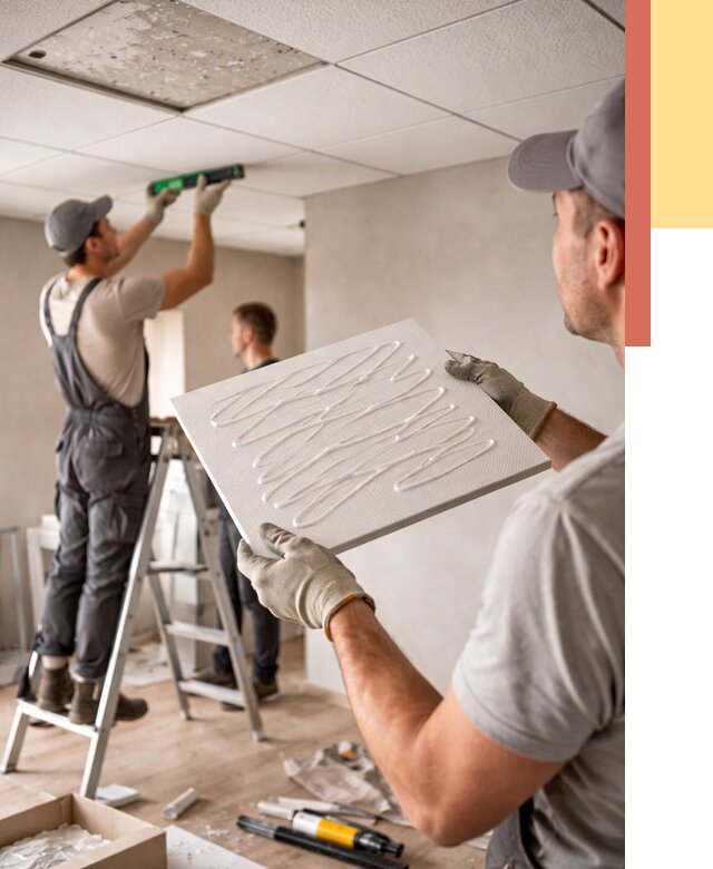 Монтаж потолочной плитки в Кинешме от 4548 руб. — быстро и недорого | ОТДЕЛОЧНИК-Кнш