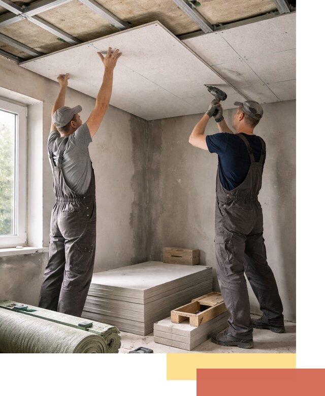 Шумоизоляция потолка панелями ЗИПС в Кинешме